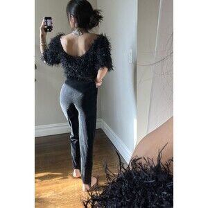 Vintage 90s Byblos Velvet Stirrup Pants Made in Italy Luxury Pret-a-porter